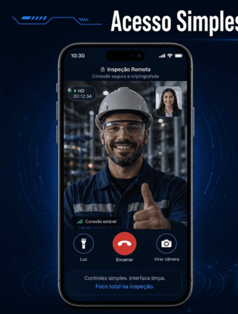 Inspetor técnico realizando vistoria remota — InoSeg